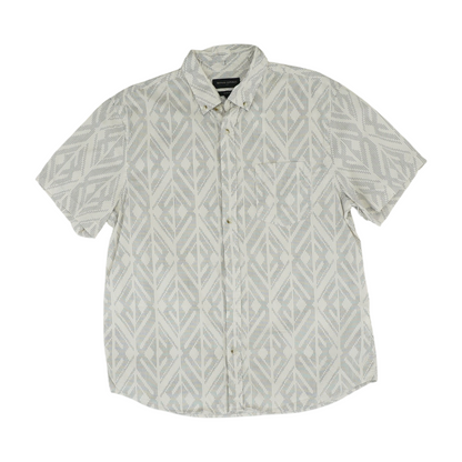 Cream Print Short Sleeve Button Down