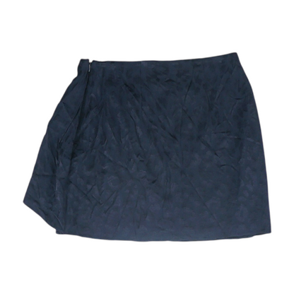 Navy Animal Print Mini Skirt