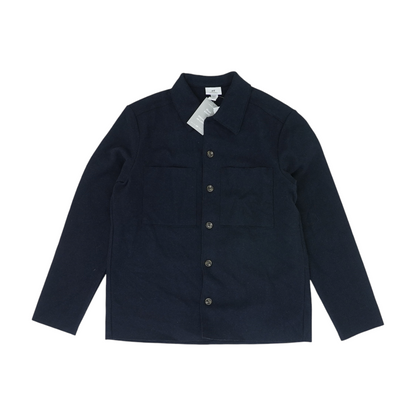 Navy Solid Flannel Button Down