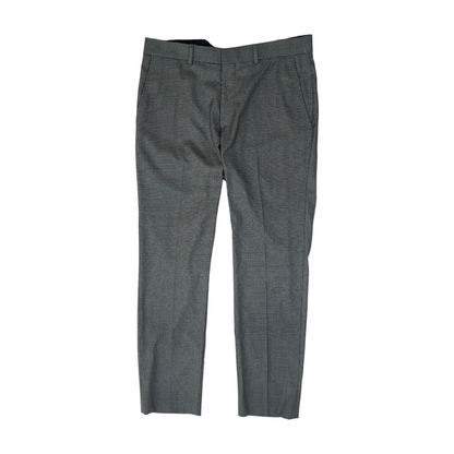Gray Plaid Regular Pants
