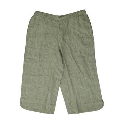 Green Striped Chino Capris
