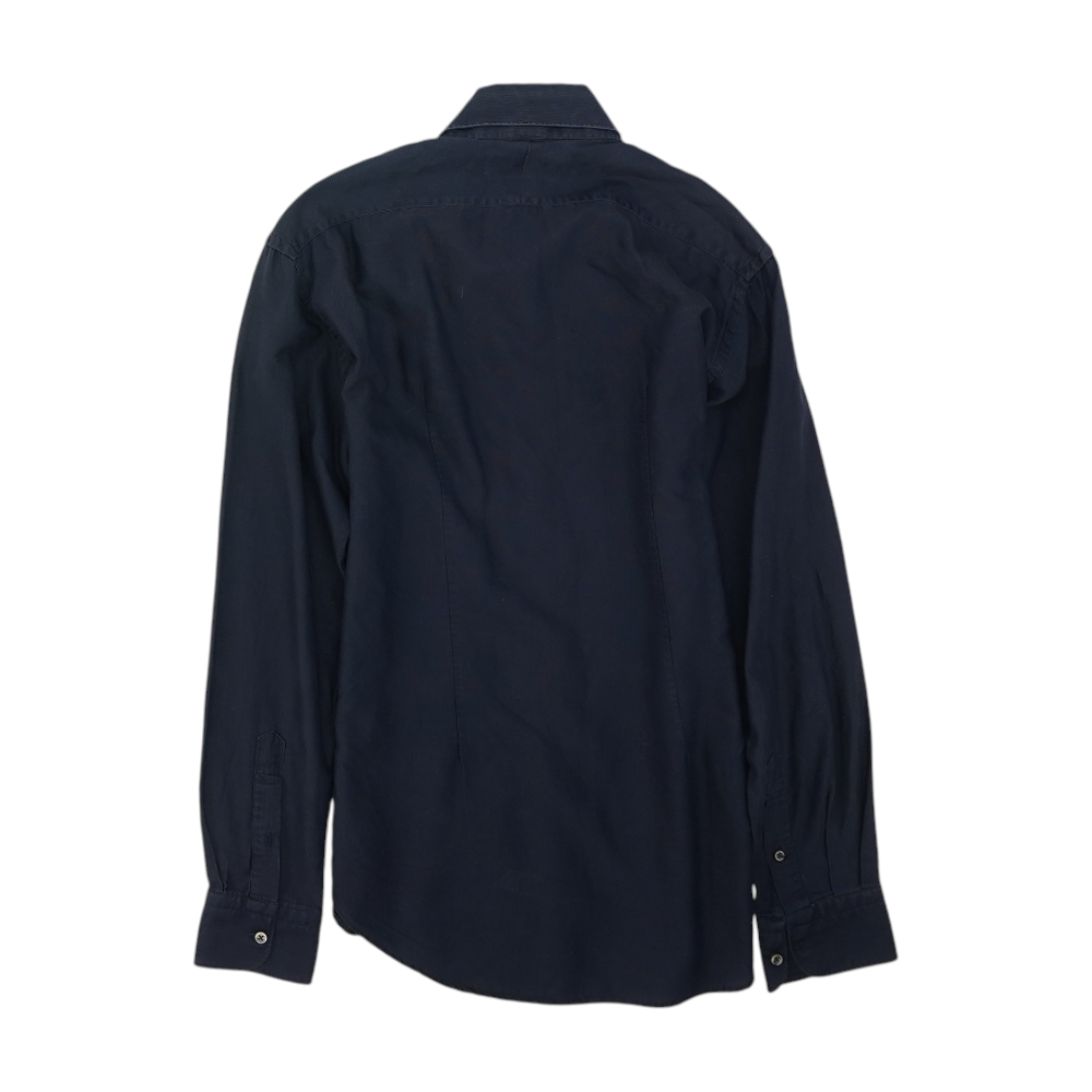 Navy Solid Long Sleeve Button Down