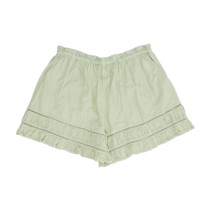 Green Solid Knit Shorts