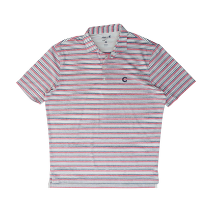 Pink Striped Short Sleeve Polo