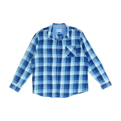Blue Plaid Long Sleeve Button Down