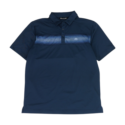 Navy Color Block Short Sleeve Polo