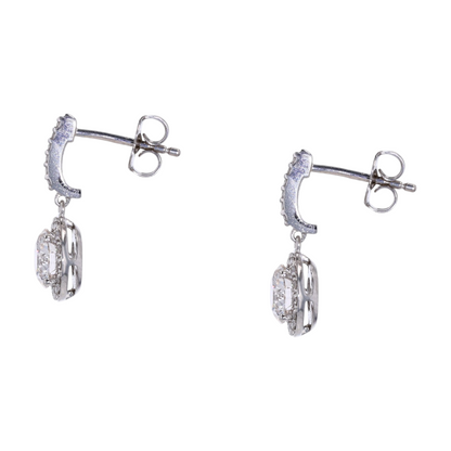 2 1/4 ctw White Gold Lab Grown Diamond Drop Earrings