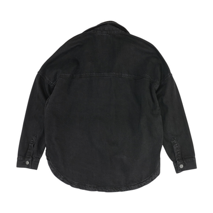 Black Solid Denim Jacket
