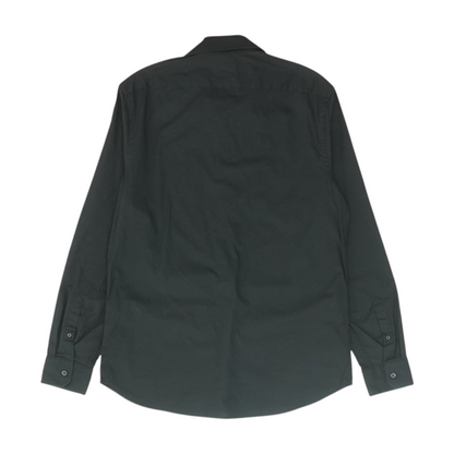 Black Solid Long Sleeve Button Down