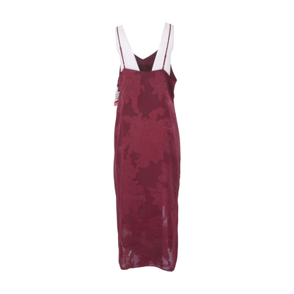 Burgundy Floral Midi Dress