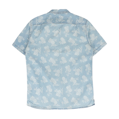 Blue Print Short Sleeve Button Down