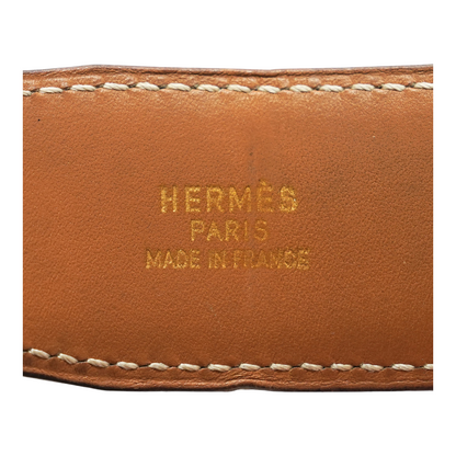 Black & Gold H Belt Buckle & Reversible Leather Strap 32 mm