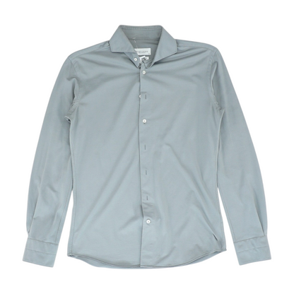Gray Solid Long Sleeve Button Down