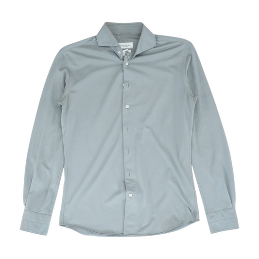 Gray Solid Long Sleeve Button Down