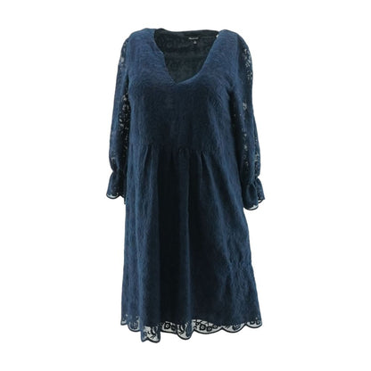 Navy Solid Midi Dress