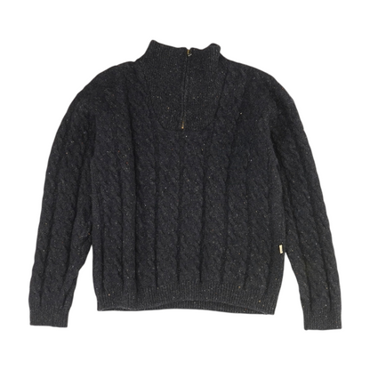 Vintage Navy Wool 1/4 Zip Sweater