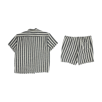 Black Striped Short Set