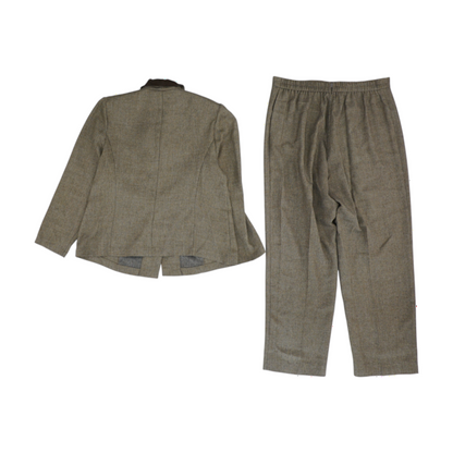 Vintage Brown Solid Pant Suit