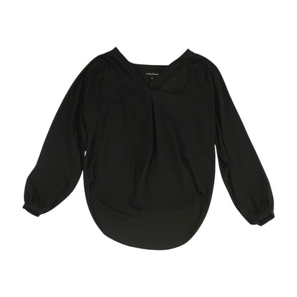 Black Solid Long Sleeve Blouse