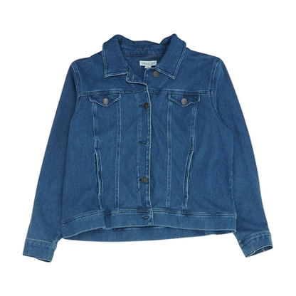 Blue Petite Solid Denim Jacket