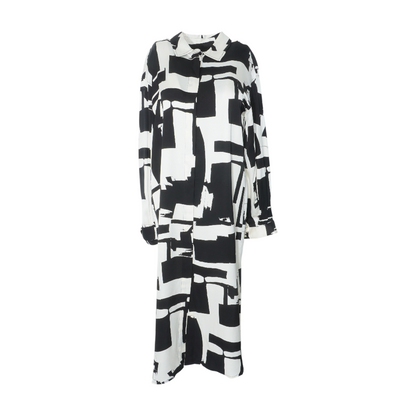 Black Abstract Midi Dress