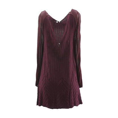 Burgundy Striped Midi Dress