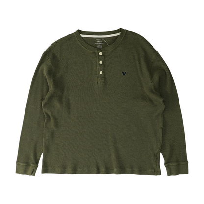 Olive Solid Henley T-Shirt