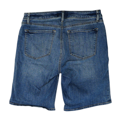 Blue Solid Denim Shorts
