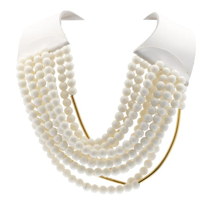 Athena Matte Cream Multi-Strand Beaded Necklace