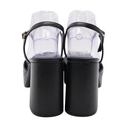 Black Block Heel Sandals