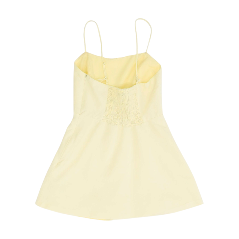 zara yellow mini dress – Unclaimed Baggage Bronx And Banco L130703 vestidos de festa Round neck and puffed Style:Closed side