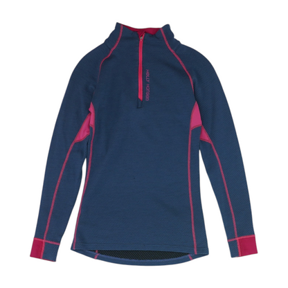 Blue Solid 1/4 Zip Pullover