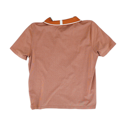 Orange Polka Dot Short Sleeve Polo