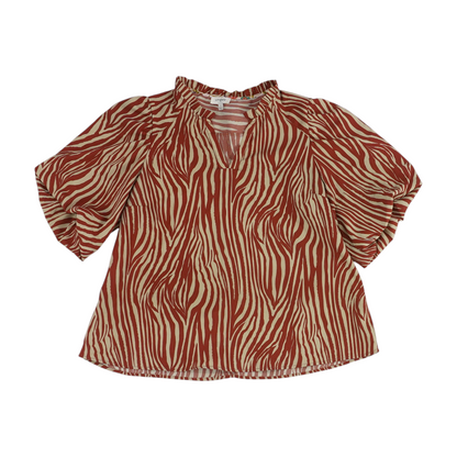 Tan Animal Print Blouse