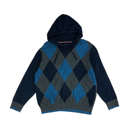 Blue Argyle Pullover Sweater