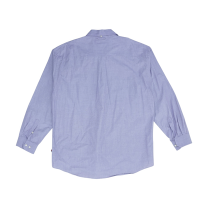 Purple Solid Long Sleeve Button Down