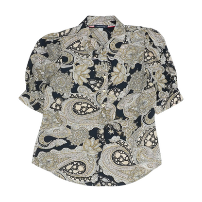 Navy Floral Button Down