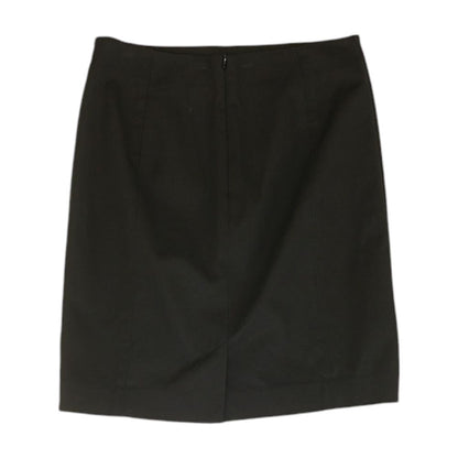 Black Solid Midi Skirt