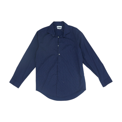 Navy Abstract Long Sleeve Button Down