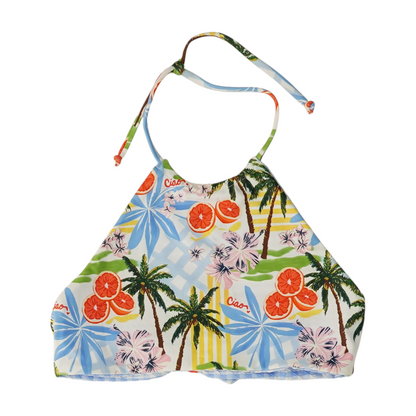 Blue Floral Swim Top