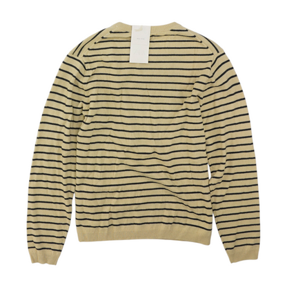 Beige Striped Pullover Sweater
