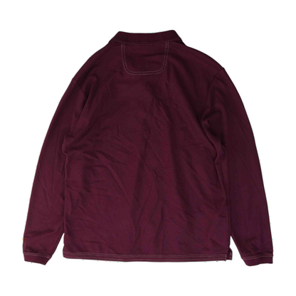 Burgundy Solid Long Sleeve Polo