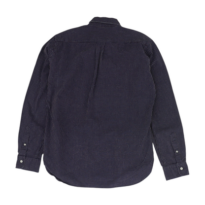 Navy Abstract Long Sleeve Button Down