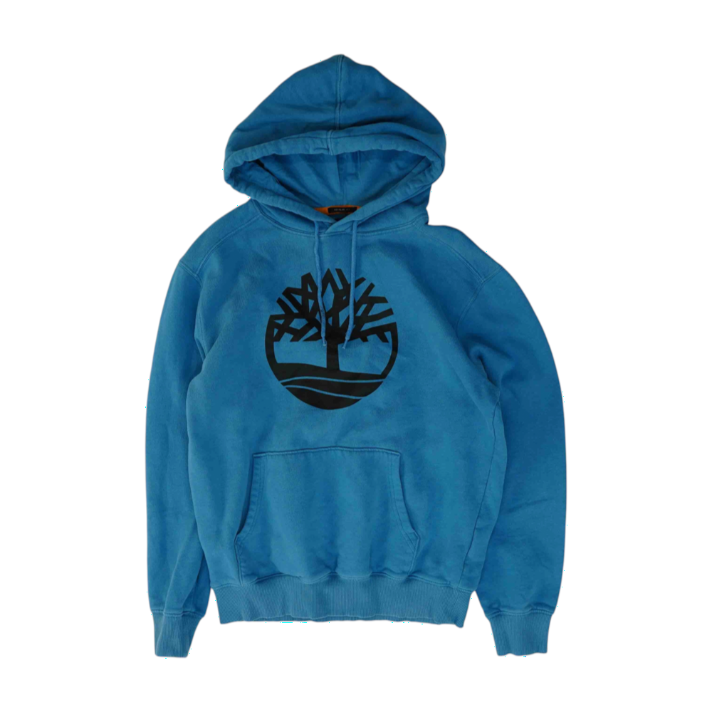 Blue Solid Hoodie Pullover