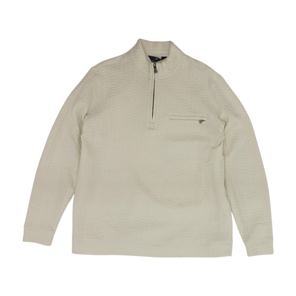 White Solid 1/4 Zip Pullover