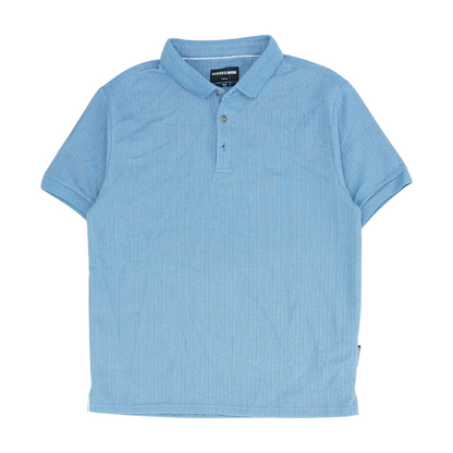 Blue Solid Short Sleeve Polo