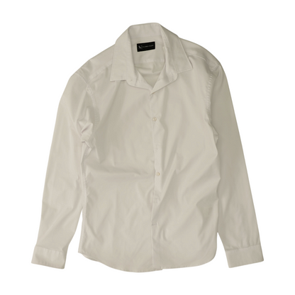 White Solid Long Sleeve Button Down