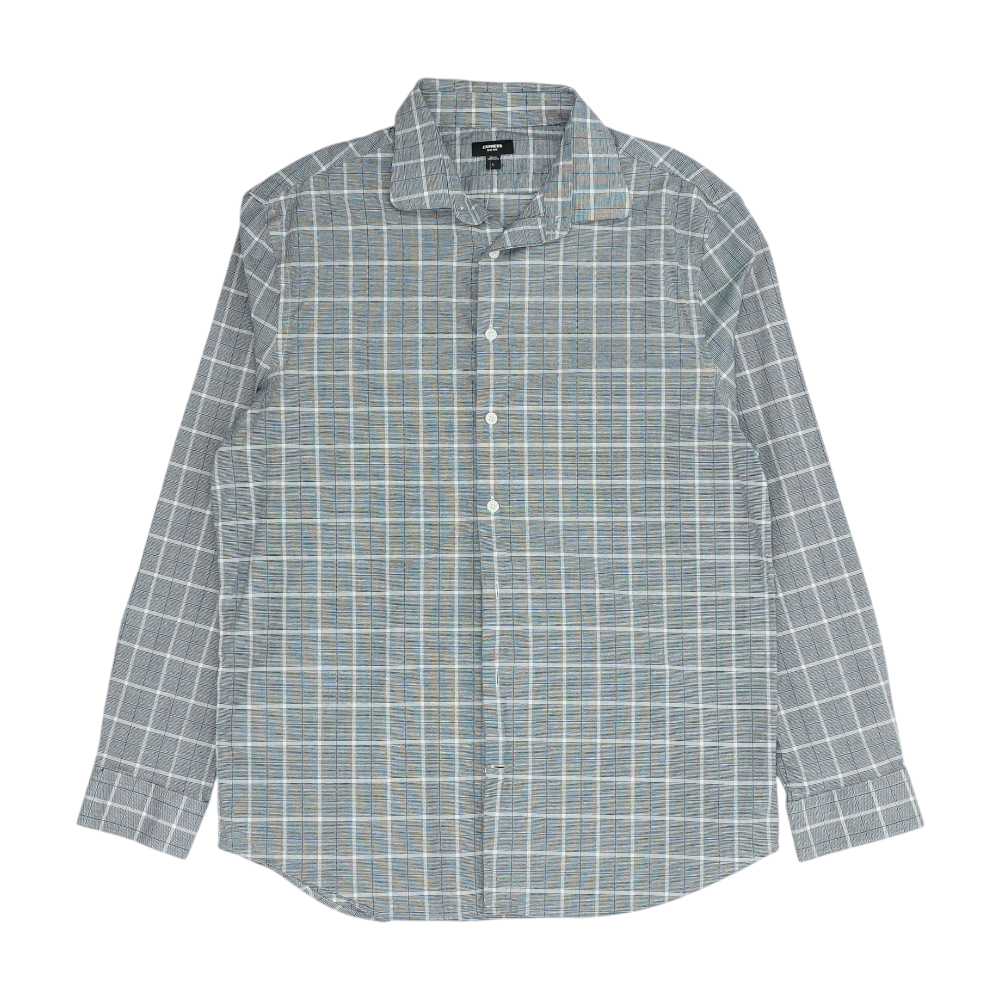 Black Houndstooth Long Sleeve Button Down