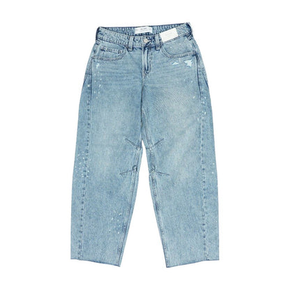Blue Low Rise Wide Leg Jeans