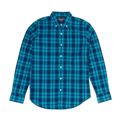 Blue Plaid Long Sleeve Button Down